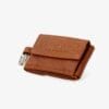 Porte-monnaie en cuir avec porte-clés marron clair