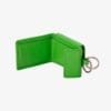 Porte-monnaie en cuir avec porte-clés vert clair – Image 2