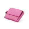 Portafoglio in pelle con portachiavi rosa
