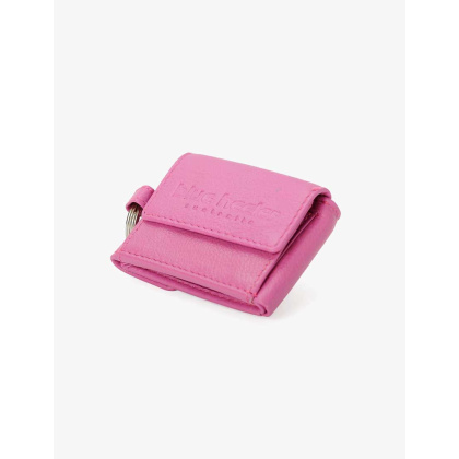 Leder-Portemonnaie mit Schlüsselring pink