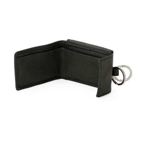 Portefeuille en cuir avec porte-clés Gris foncé