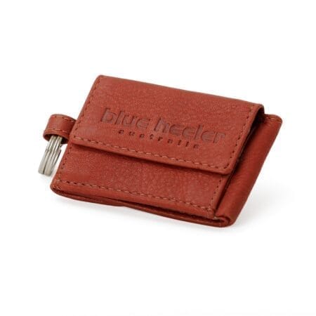 Portefeuille en cuir avec porte-clés vin rouge